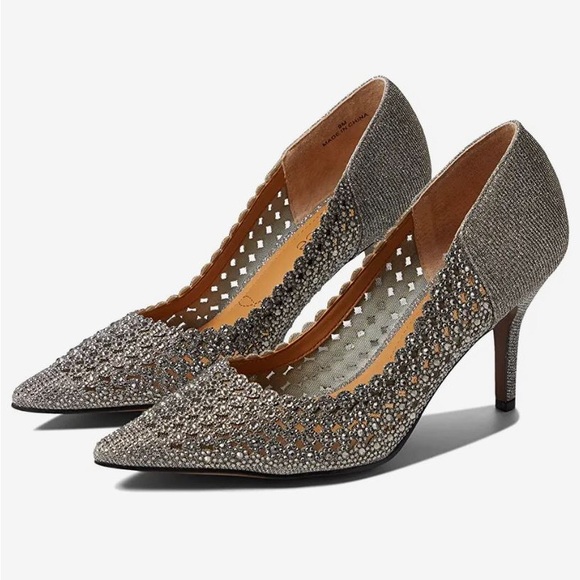 J.Renee Shoes - J Renee Sesily Pewter Glitter Heels